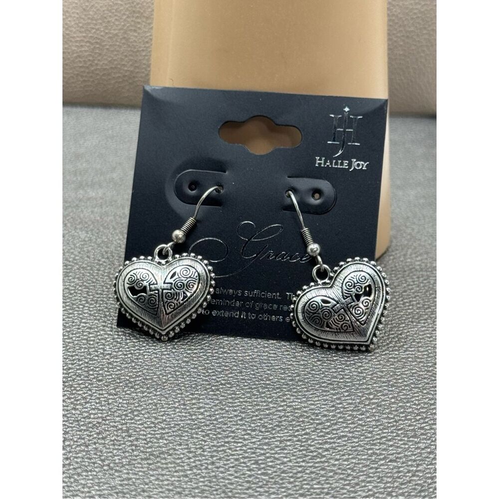 Halle Joy Grace Heart Shape Dangle Earrings